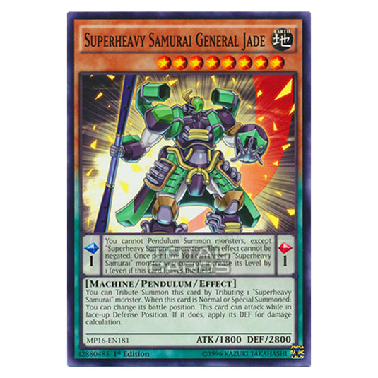 Yu-Gi-Oh! - 2016 Mega-Tin Mega Pack - Superheavy Samurai General Jade (Common) MP16-EN181