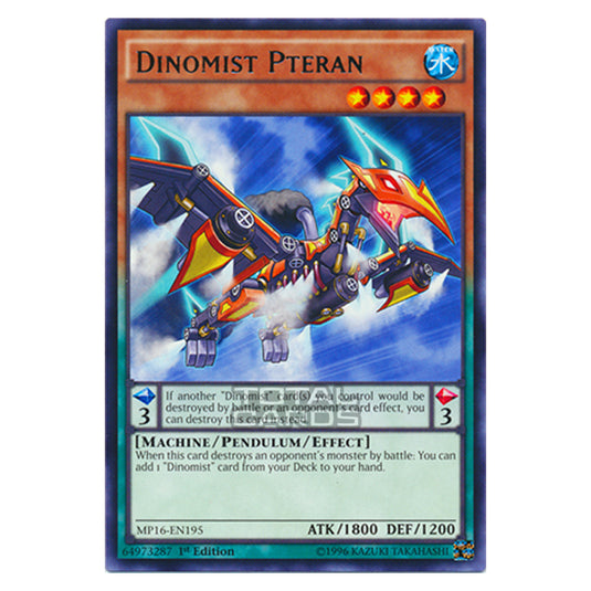 Yu-Gi-Oh! - 2016 Mega-Tin Mega Pack - Dinomist Pteran (Rare) MP16-EN195