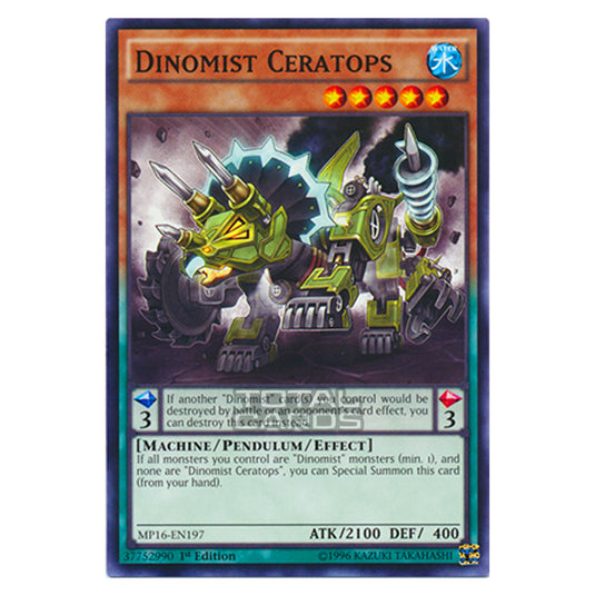 Yu-Gi-Oh! - 2016 Mega-Tin Mega Pack - Dinomist Ceratops (Common) MP16-EN197