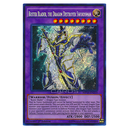 Yu-Gi-Oh! - 2016 Mega-Tin Mega Pack - Buster Blader, the Dragon Destroyer Swordsman (Secret Rare) MP16-EN210