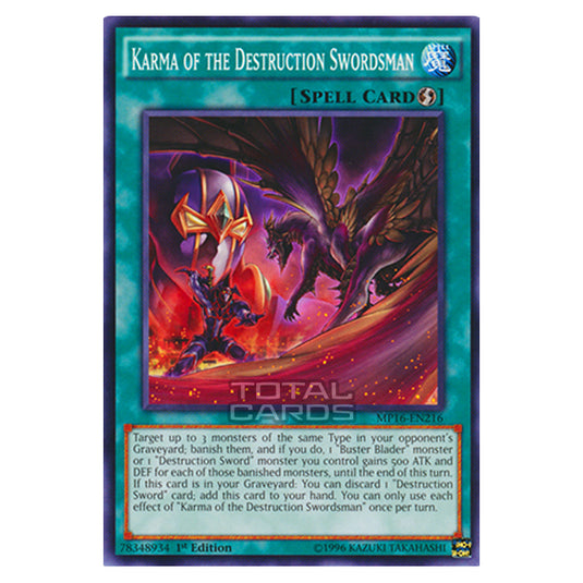 Yu-Gi-Oh! - 2016 Mega-Tin Mega Pack - Karma of the Destruction Swordsman (Common) MP16-EN216