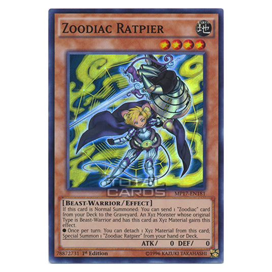 Yu-Gi-Oh! - 2017 Mega-Tin Mega Pack - Zoodiac Ratpier (Super Rare) MP17-EN181