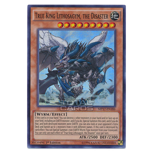 Yu-Gi-Oh! - 2017 Mega-Tin Mega Pack - True King Lithosagym, the Disaster (Super Rare) MP17-EN186