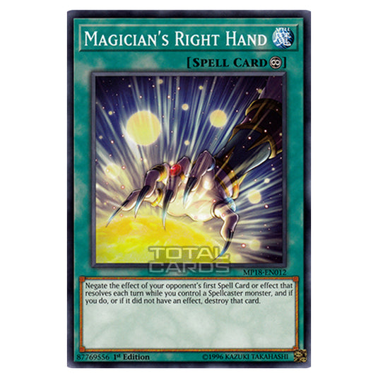 Yu-Gi-Oh! - 2018 Mega-Tin Mega Pack - Magician's Right Hand (Common) MP18-EN012