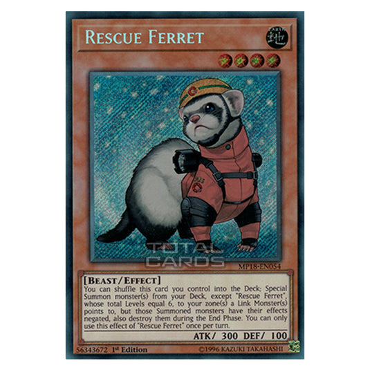 Yu-Gi-Oh! - 2018 Mega-Tin Mega Pack - Rescue Ferret (Secret Rare) MP18-EN054