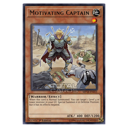 Yu-Gi-Oh! - 2018 Mega-Tin Mega Pack - Motivating Captain (Rare) MP18-EN055