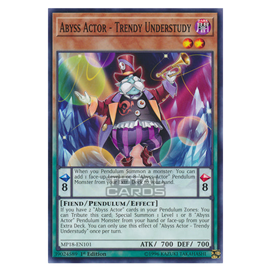 Yu-Gi-Oh! - 2018 Mega-Tin Mega Pack - Abyss Actor - Trendy Understudy (Common) MP18-EN101