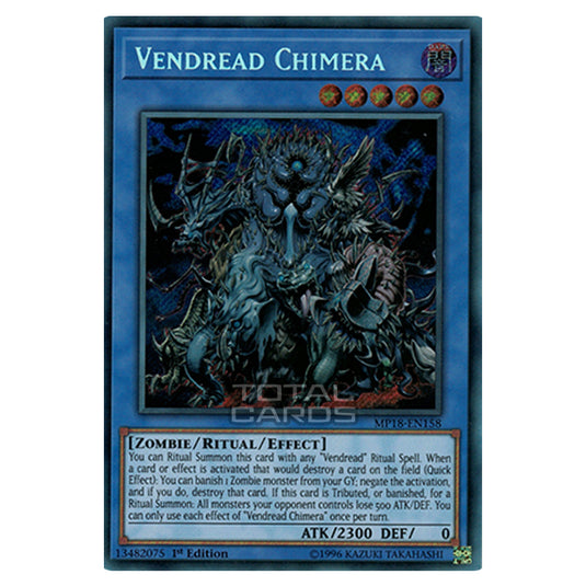 Yu-Gi-Oh! - 2018 Mega-Tin Mega Pack - Vendread Chimera (Secret Rare) MP18-EN158