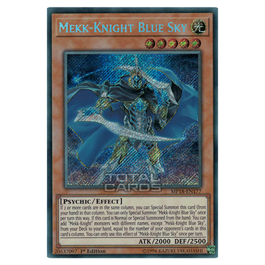 Yu-Gi-Oh! - 2018 Mega-Tin Mega Pack - Mekk-Knight Blue Sky (Secret Rare) MP18-EN177