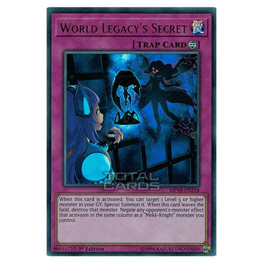 Yu-Gi-Oh! - 2018 Mega-Tin Mega Pack - World Legacy's Secret (Ultra Rare) MP18-EN218