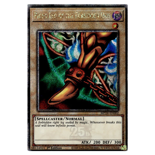 Right Leg of the Forbidden One MP24-EN002 card from the Yu-Gi-Oh! set Dueling Mirrors