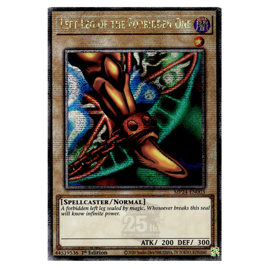 Left Leg of the Forbidden One MP24-EN003 card from the Yu-Gi-Oh! set Dueling Mirrors