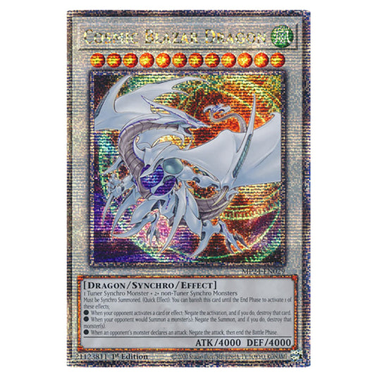 Cosmic Blazar Dragon MP24-EN029 card from the Yu-Gi-Oh! set Dueling Mirrors