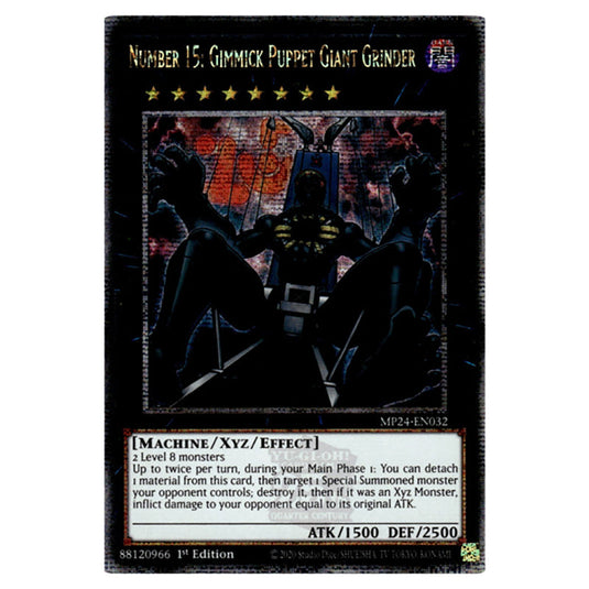 Number 15: Gimmick Puppet Giant Grinder MP24-EN032 card from the Yu-Gi-Oh! set Dueling Mirrors