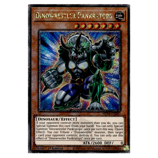 Dinowrestler Pankratops MP24-EN047 card from the Yu-Gi-Oh! set Dueling Mirrors