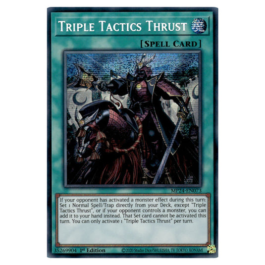 Triple Tactics Thrust MP24-EN073 card from the Yu-Gi-Oh! set Dueling Mirrors