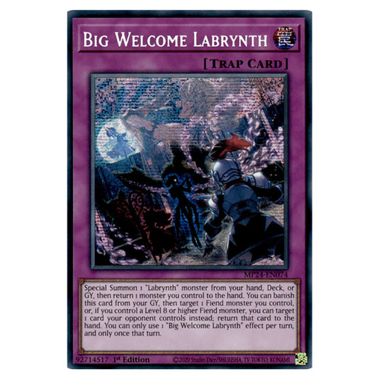 Big Welcome Labrynth MP24-EN074 card from the Yu-Gi-Oh! set Dueling Mirrors