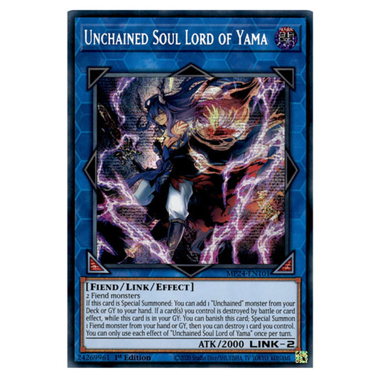 Unchained Soul Lord of Yama MP24-EN101 card from the Yu-Gi-Oh! set Dueling Mirrors