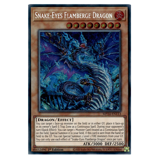 Snake-Eyes Flamberge Dragon MP24-EN113 card from the Yu-Gi-Oh! set Dueling Mirrors