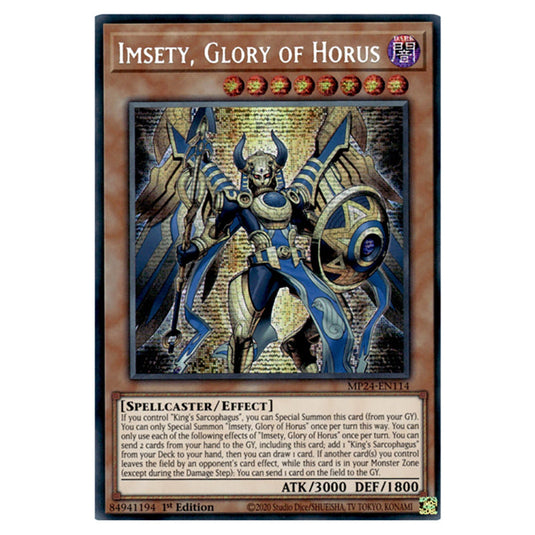 Imsety, Glory of Horus MP24-EN114 card from the Yu-Gi-Oh! set Dueling Mirrors