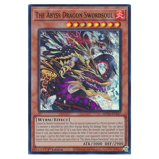 The Abyss Dragon Swordsoul MP24-EN167 card from the Yu-Gi-Oh! set Dueling Mirrors