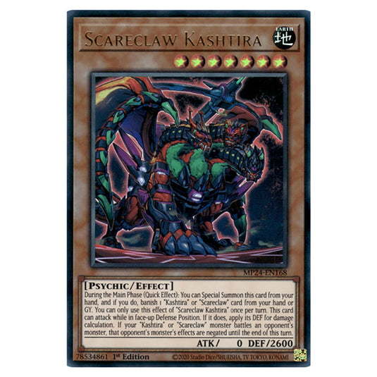 Scareclaw Kashtira MP24-EN168 card from the Yu-Gi-Oh! set Dueling Mirrors