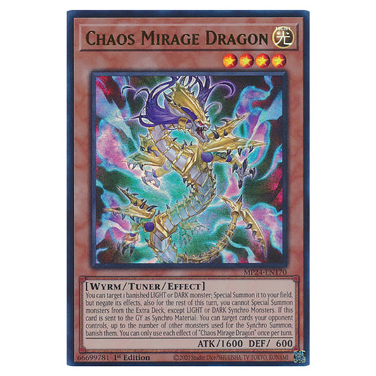 Chaos Mirage Dragon MP24-EN170 card from the Yu-Gi-Oh! set Dueling Mirrors