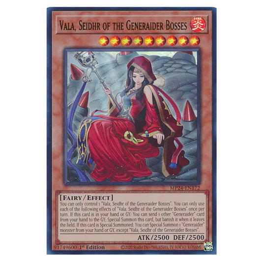 Vala, Seidhr of the Generaider Bosses MP24-EN172 card from the Yu-Gi-Oh! set Dueling Mirrors