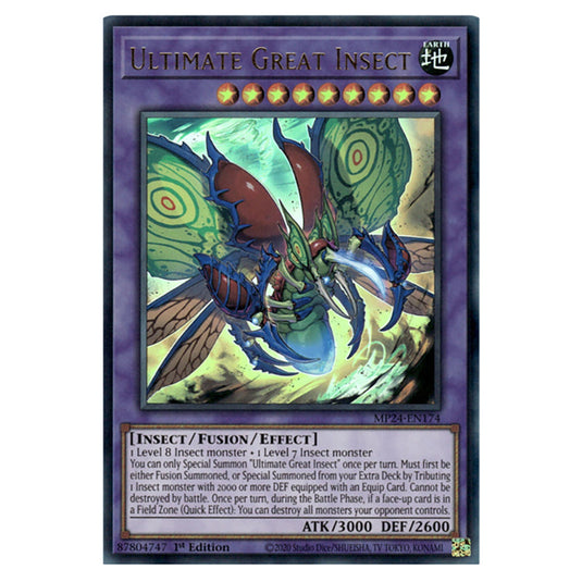 Ultimate Great Insect MP24-EN174 card from the Yu-Gi-Oh! set Dueling Mirrors