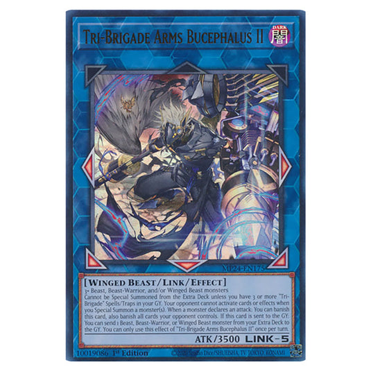 Tri-Brigade Arms Bucephalus II MP24-EN175 card from the Yu-Gi-Oh! set Dueling Mirrors