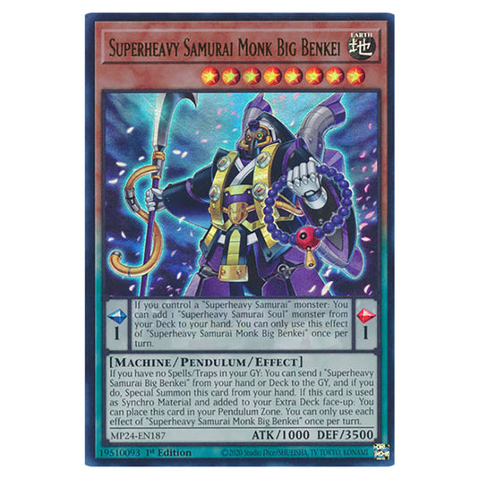 Superheavy Samurai Monk Big Benkei MP24-EN187 card from the Yu-Gi-Oh! set Dueling Mirrors