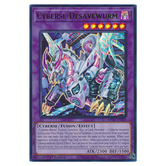 Cyberse Desavewurm MP24-EN195 card from the Yu-Gi-Oh! set Dueling Mirrors