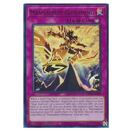 Mannadium Reframing MP24-EN199 card from the Yu-Gi-Oh! set Dueling Mirrors