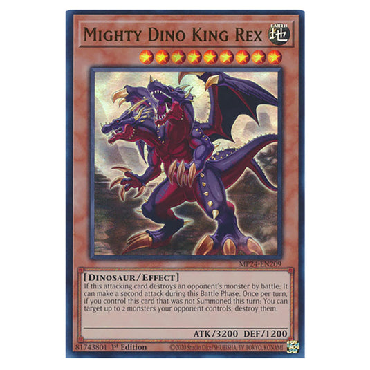 Mighty Dino King Rex MP24-EN209 card from the Yu-Gi-Oh! set Dueling Mirrors