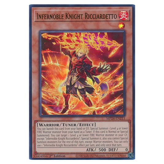 Infernoble Knight Ricciardetto MP24-EN211 card from the Yu-Gi-Oh! set Dueling Mirrors