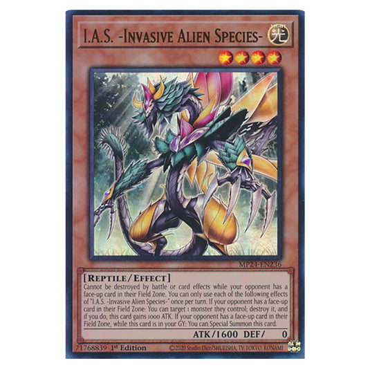 I.A.S. -Invasive Alien Species- MP24-EN236 card from the Yu-Gi-Oh! set Dueling Mirrors