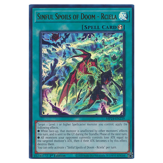 Sinful Spoils of Doom - Rciela MP24-EN239 card from the Yu-Gi-Oh! set Dueling Mirrors