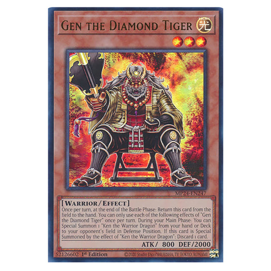 Gen the Diamond Tiger MP24-EN247 card from the Yu-Gi-Oh! set Dueling Mirrors