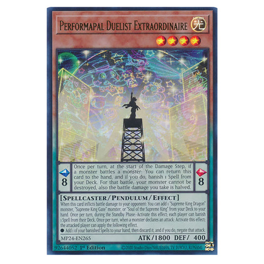 Performapal Duelist Extraordinaire MP24-EN265 card from the Yu-Gi-Oh! set Dueling Mirrors