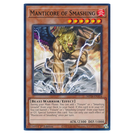 Manticore of Smashing MP24-EN314 card from the Yu-Gi-Oh! set Dueling Mirrors