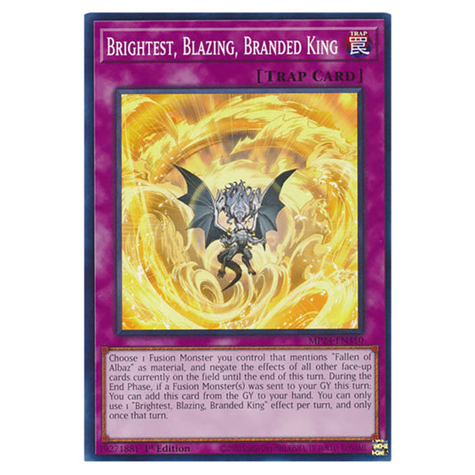 Brightest, Blazing, Branded King MP24-EN350 card from the Yu-Gi-Oh! set Dueling Mirrors