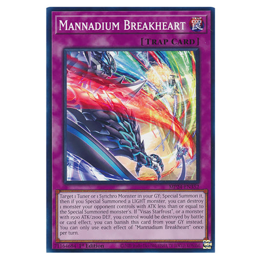 Mannadium Breakheart MP24-EN352 card from the Yu-Gi-Oh! set Dueling Mirrors