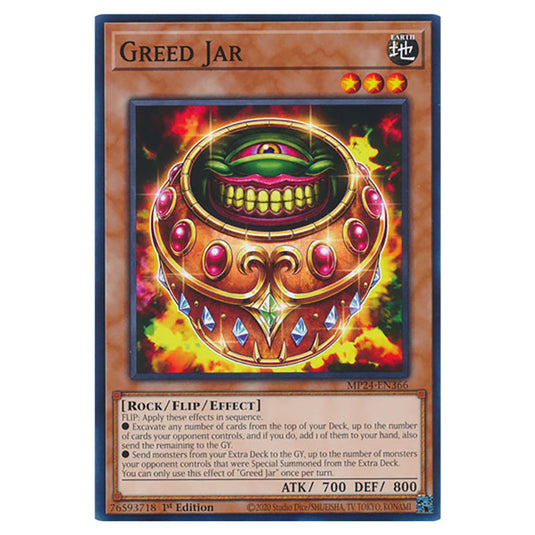 Greed Jar MP24-EN366 card from the Yu-Gi-Oh! set Dueling Mirrors