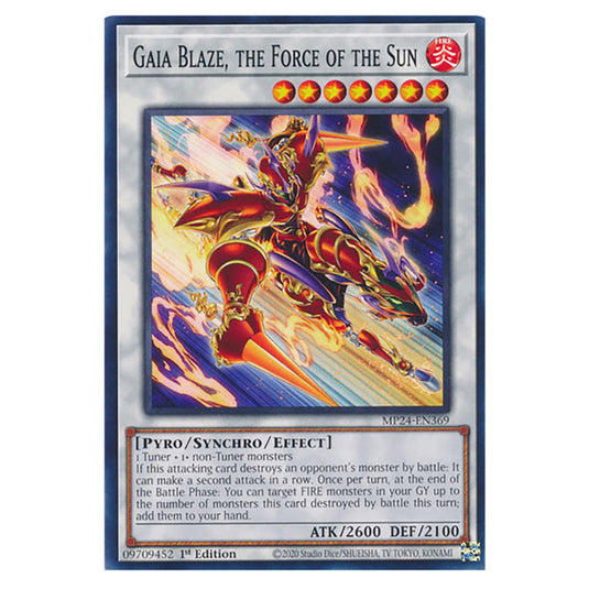 Gaia Blaze, the Force of the Sun MP24-EN369 card from the Yu-Gi-Oh! set Dueling Mirrors