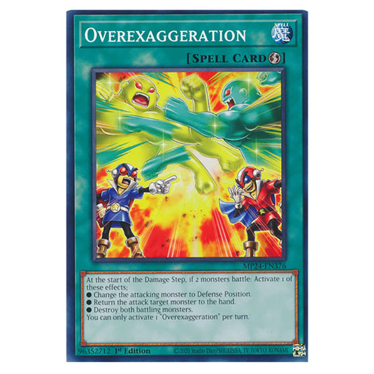 Overexaggeration MP24-EN376 card from the Yu-Gi-Oh! set Dueling Mirrors