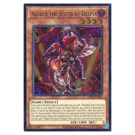 Aluber the Jester of Despia OP20-EN003 card from the Yu-Gi-Oh! set OTS Tournament Pack 20