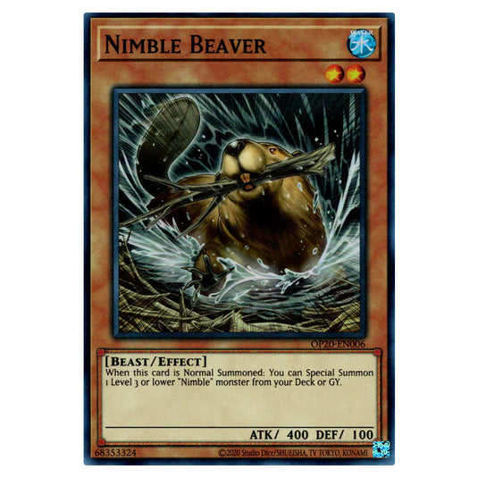 Nimble Beaver OP20-EN006 card from the Yu-Gi-Oh! set OTS Tournament Pack 20