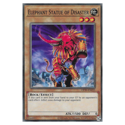 Elephant Statue of Disaster OP20-EN013 card from the Yu-Gi-Oh! set OTS Tournament Pack 20