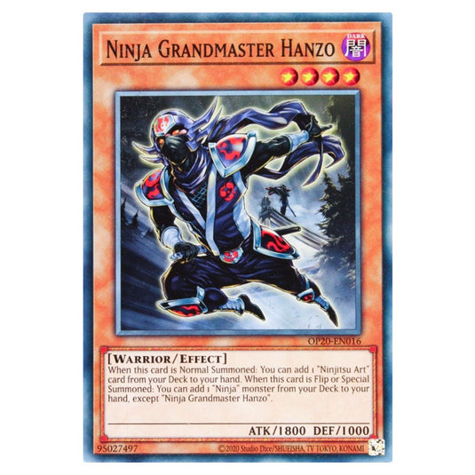 Ninja Grandmaster Hanzo OP20-EN016 card from the Yu-Gi-Oh! set OTS Tournament Pack 20