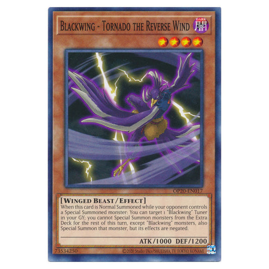 Blackwing - Tornado the Reverse Wind OP20-EN017 card from the Yu-Gi-Oh! set OTS Tournament Pack 20